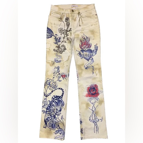 Roberto Cavalli Ss 2003 Tattoo Print  size small - Picture 3 of 6